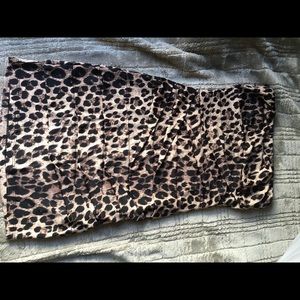 Cheetah Print Strapless dress.